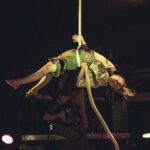 High resolution photo of rope aerial acrobat